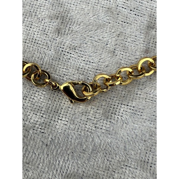 Layered Beaded Necklace Blue AB Gold Tone 26" - Picture 4 of 9